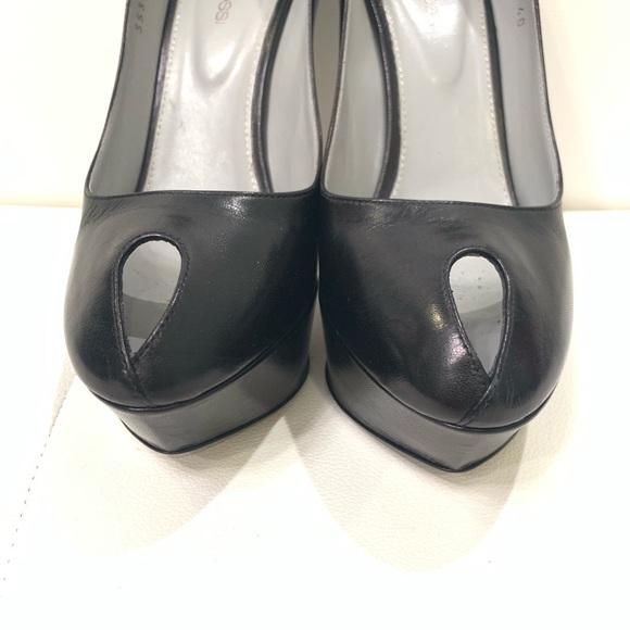 SERGIO ROSSI Leather Open Toe Pumps Sz 40 - Picture 5 of 8